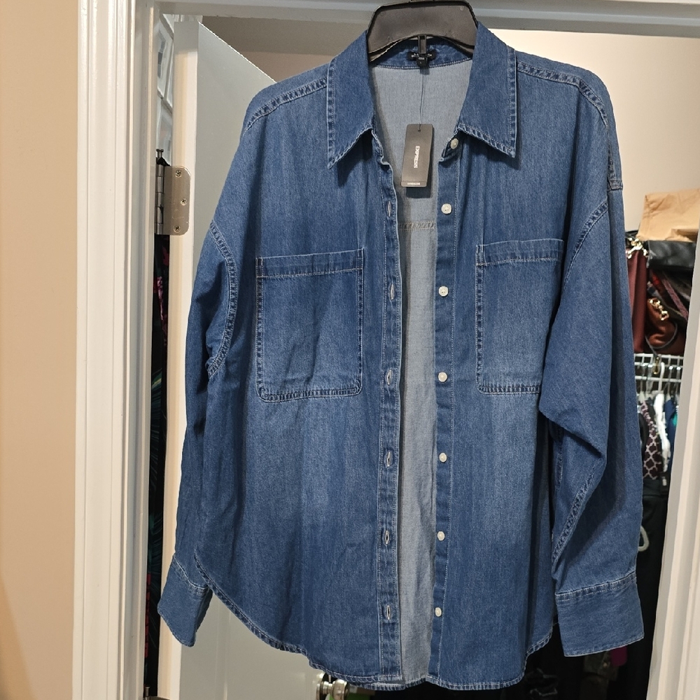 Express Blue Button Down Shirt